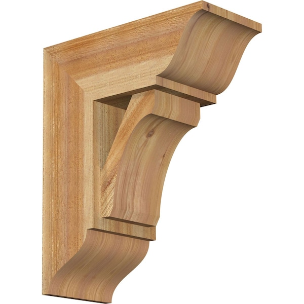 Ekena Millwork Legacy Traditional Rough Sawn Bracket w/ Offset Brace, Western Red Cedar, 8"W x 18"D x 22"H BKT0806X18X22LEC01RWR - main